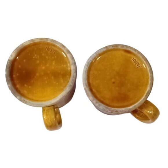 Vintage Pair of Ceramic Beer Mugs Tan & Brown Collectable Old Cars Made in Japan - Picture 4 of 6